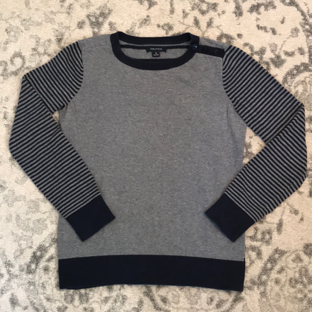 Nautica Gray/Navy Sweater-Size S!